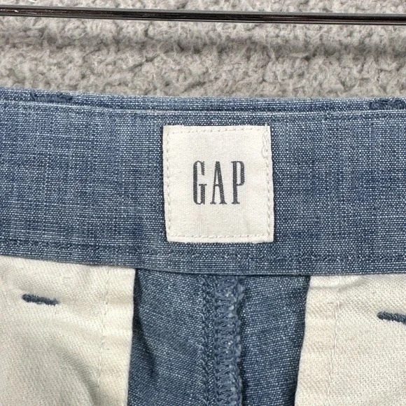 Gap Shorts Mens Size 30 Blue Essential Khaki 10" Flat Front Classic Preppy Beach - Picture 7 of 8
